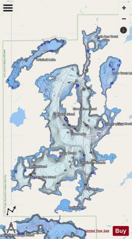 Trout depth contour Map - i-Boating App - Streets