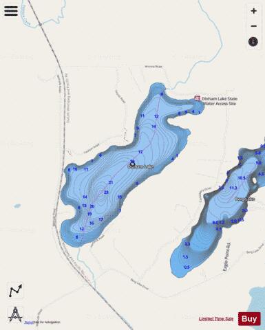 Dinham depth contour Map - i-Boating App - Streets