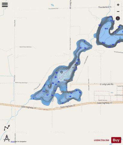 Long depth contour Map - i-Boating App - Streets