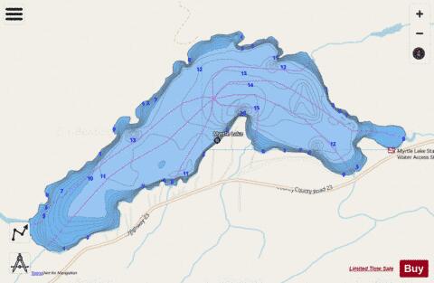 Myrtle depth contour Map - i-Boating App - Streets