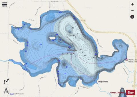 Prairie depth contour Map - i-Boating App - Streets