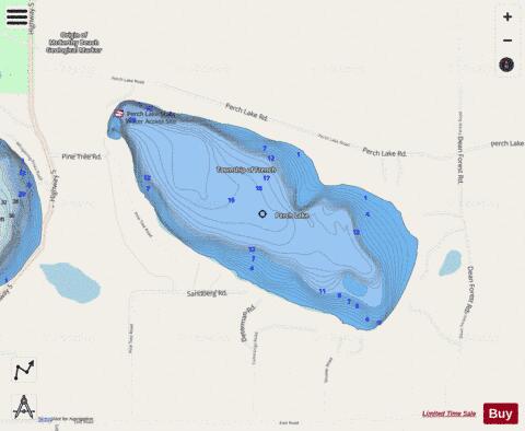 Perch depth contour Map - i-Boating App - Streets