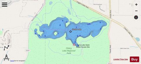 Cleary depth contour Map - i-Boating App - Streets