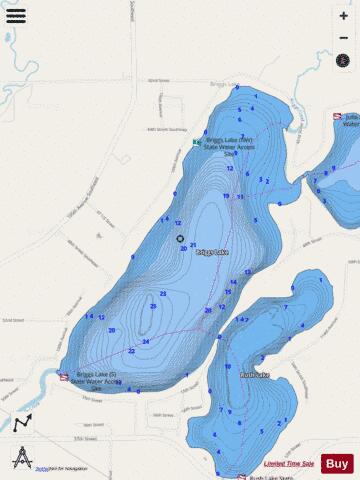 Briggs depth contour Map - i-Boating App - Streets