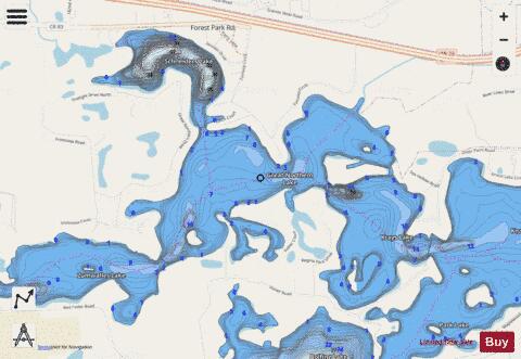 Great Northern depth contour Map - i-Boating App - Streets