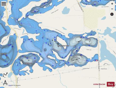 Cedar Island (Main Bay) depth contour Map - i-Boating App - Streets