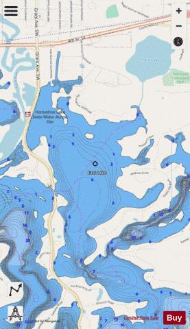 Cedar Island (East Lk) depth contour Map - i-Boating App - Streets