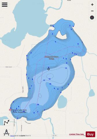 Perkins depth contour Map - i-Boating App - Streets