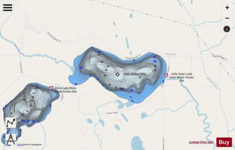 Little Swan depth contour Map - i-Boating App - Streets