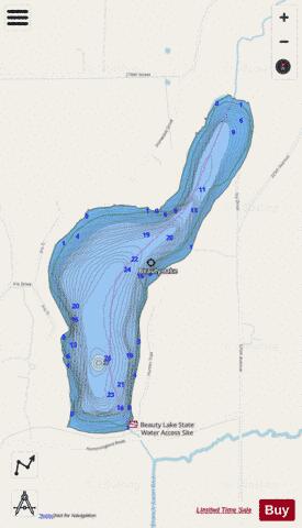 Beauty depth contour Map - i-Boating App - Streets