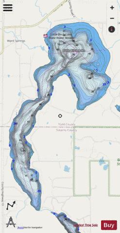 Little Birch depth contour Map - i-Boating App - Streets