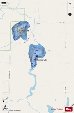 Hennessy depth contour Map - i-Boating App - Streets