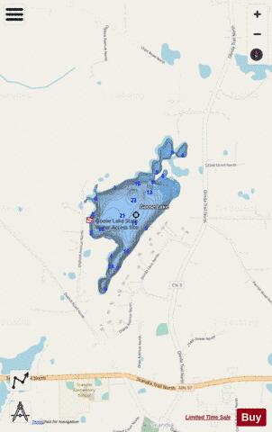 Goose depth contour Map - i-Boating App - Streets
