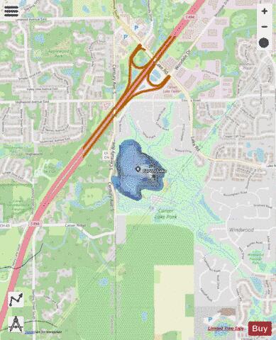 Carver depth contour Map - i-Boating App - Streets