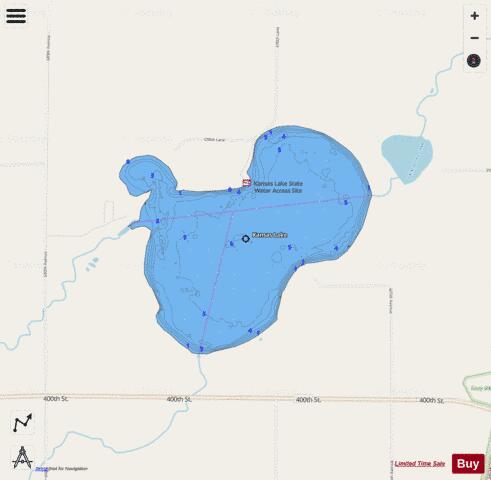 Kansas depth contour Map - i-Boating App - Streets