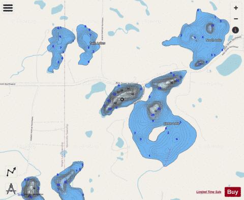 Little Cedar depth contour Map - i-Boating App - Streets