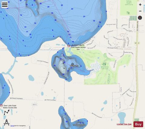 Mink depth contour Map - i-Boating App - Streets