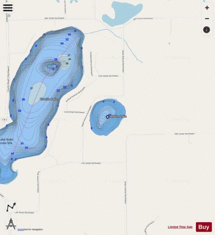 Maxim depth contour Map - i-Boating App - Streets