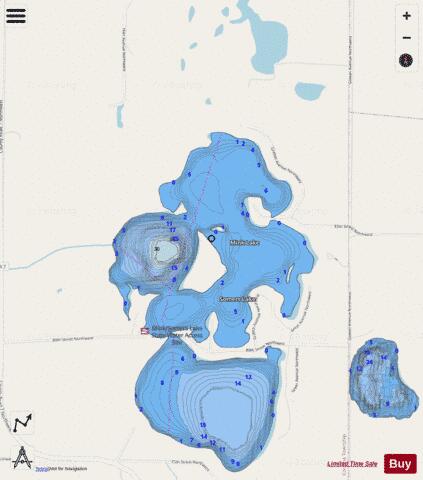 Mink depth contour Map - i-Boating App - Streets
