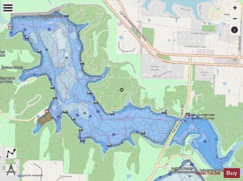 Blue Springs Lake depth contour Map - i-Boating App - Streets
