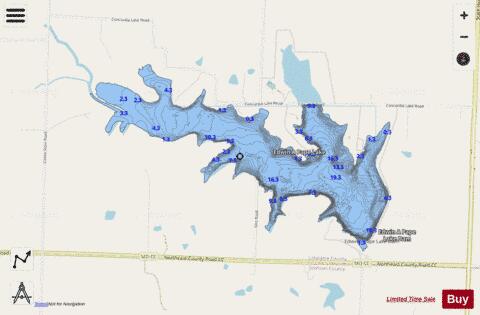 Concordia Lake depth contour Map - i-Boating App - Streets