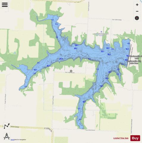 Harrisonville City Lake depth contour Map - i-Boating App - Streets