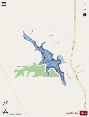 Monroe City Lake depth contour Map - i-Boating App - Streets