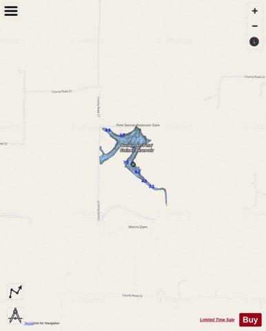 Vandalia Reservoir depth contour Map - i-Boating App - Streets