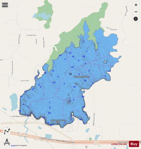 Bogue Homa depth contour Map - i-Boating App - Streets
