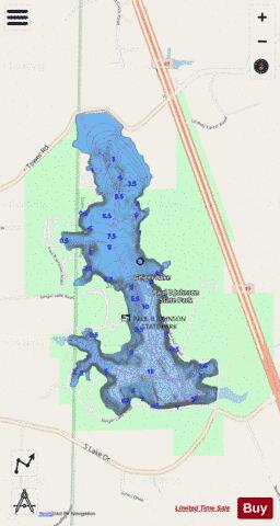Geiger Lake (Paul B Johnson State Park) depth contour Map - i-Boating App - Streets