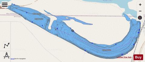 Horn Lake (Mud Lake) depth contour Map - i-Boating App - Streets