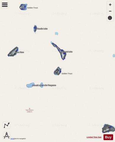 Asteroid Lake depth contour Map - i-Boating App - Streets