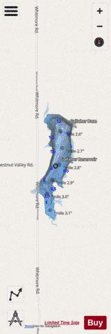 Gollaher Reservoir depth contour Map - i-Boating App - Streets