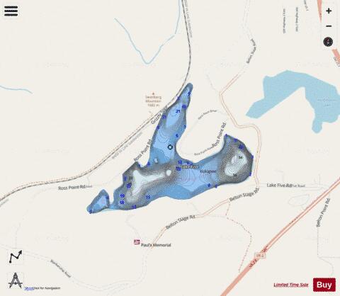 Lake Five depth contour Map - i-Boating App - Streets