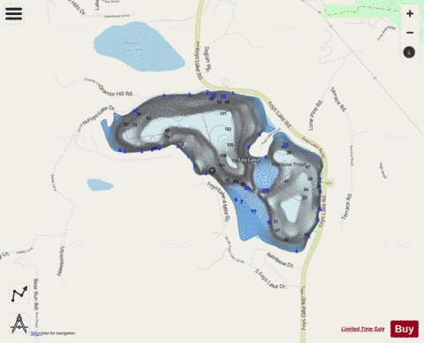 Foy Lake depth contour Map - i-Boating App - Streets