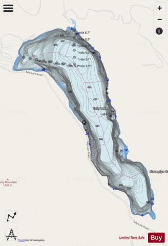 Tally Lake depth contour Map - i-Boating App - Streets