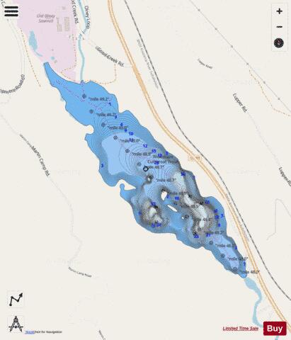 Lower Stillwater Lake depth contour Map - i-Boating App - Streets