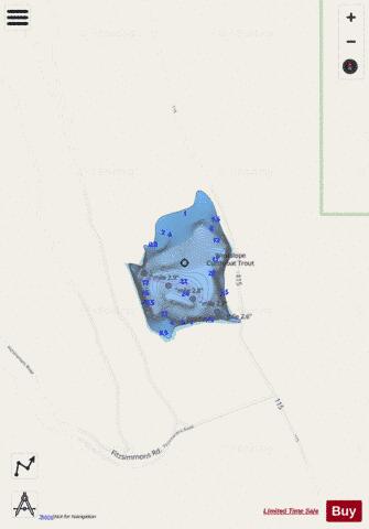 Upper Whitefish Lake depth contour Map - i-Boating App - Streets