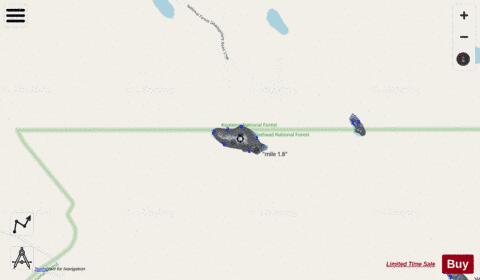 Big Fire Lake depth contour Map - i-Boating App - Streets