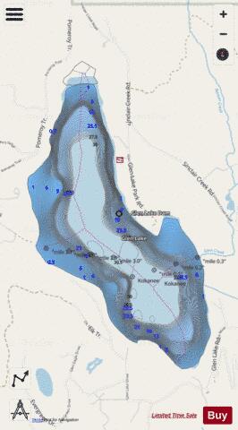 Glen Lake depth contour Map - i-Boating App - Streets