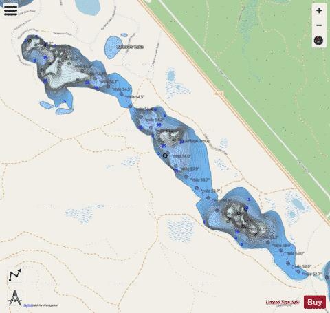 Thompson Lake, Upper depth contour Map - i-Boating App - Streets