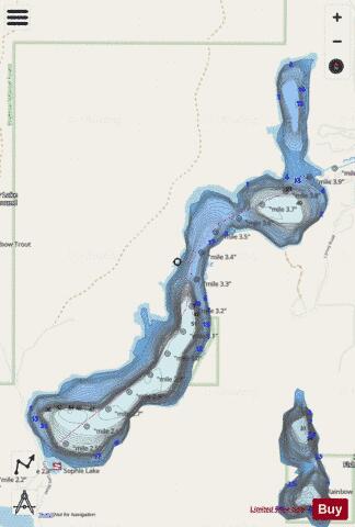 Sophie Lake depth contour Map - i-Boating App - Streets