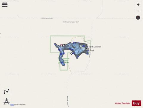 North Lemmon depth contour Map - i-Boating App - Streets