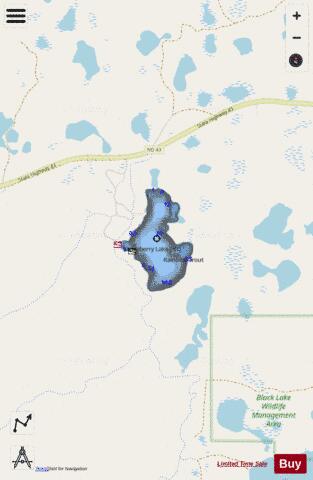Strawberry Lake (Bottineau) depth contour Map - i-Boating App - Streets