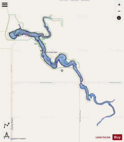 Short Creek Dam depth contour Map - i-Boating App - Streets