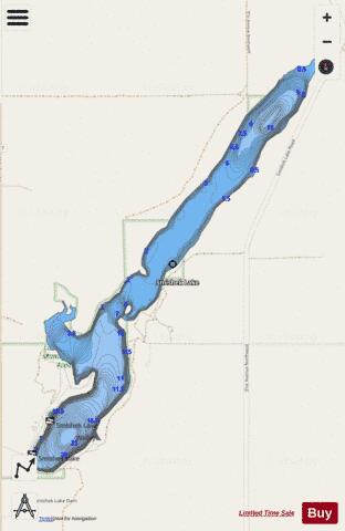 Smishek Lake depth contour Map - i-Boating App - Streets