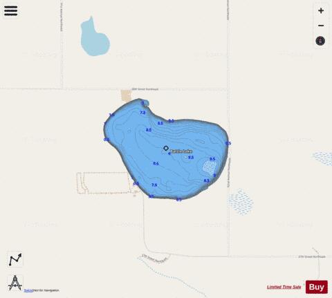 Battle Lake depth contour Map - i-Boating App - Streets