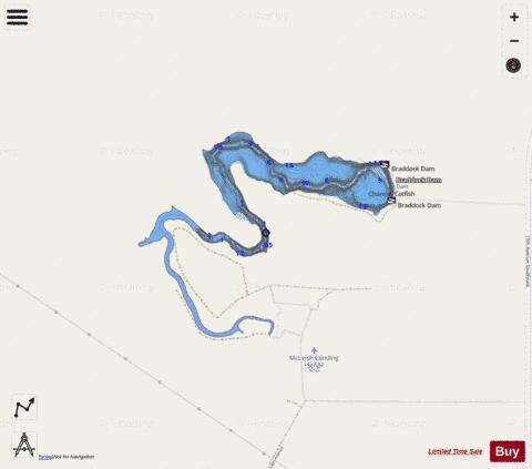 Braddock Dam depth contour Map - i-Boating App - Streets
