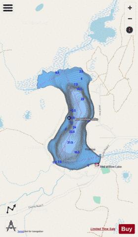 Red Willow Lake depth contour Map - i-Boating App - Streets