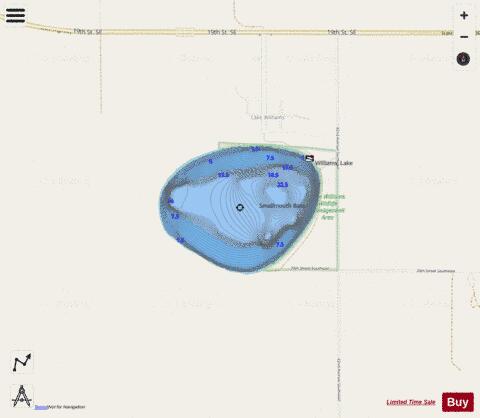 Williams, Lake depth contour Map - i-Boating App - Streets